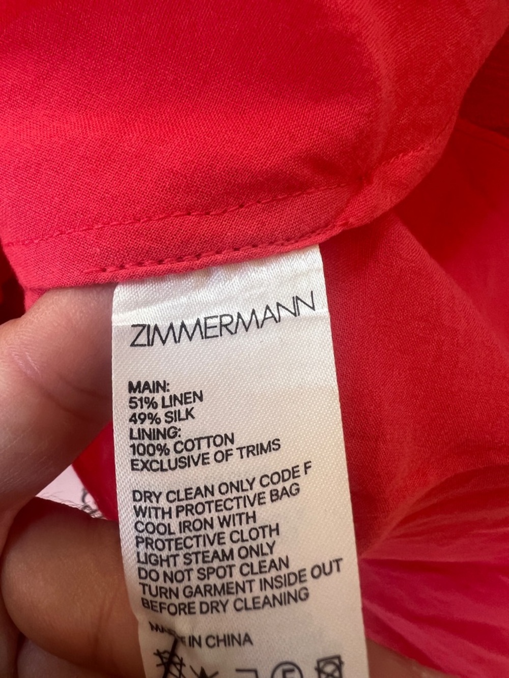 Zimmermann Coral Red Ruffle Detail Dress - Picture 6 of 10
